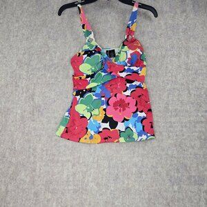 Anne Cole Collection Floral Tankini Top & Bottom Set Size 8 Swimwear